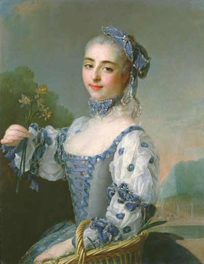 Mulher jovem, com, um, cesta de German School