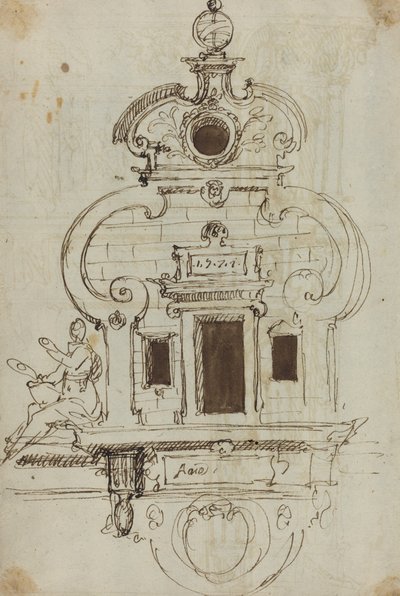Monumento Mural com Esfera Armilar [verso] de German or Austrian 16th Century