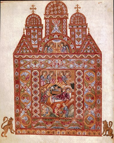 Miniatura Nativa do Codex de Egbert (Codex Egberti) pela escola de Reichenau. 980 aproximadamente. Cividale del Friuli, Museo Archeologico ou Cathedrale de Cividale de German School