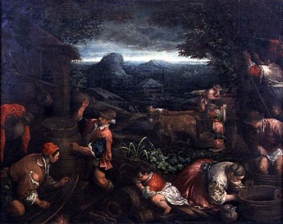A Colheita da Uva (óleo sobre tela) de Gerolamo Bassano