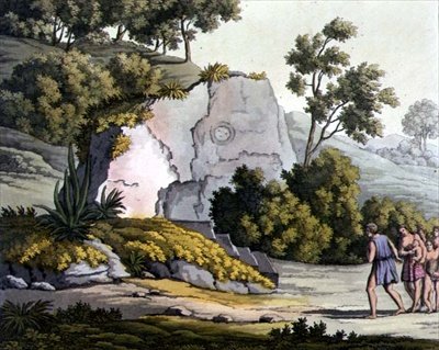 Templo dos Sacerdotes, Peru (cor litho) de Gerolamo Fumagalli