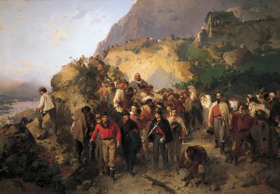 Garibaldi Ferido em Aspromonte, por Gerolamo Induno de Gerolamo Induno