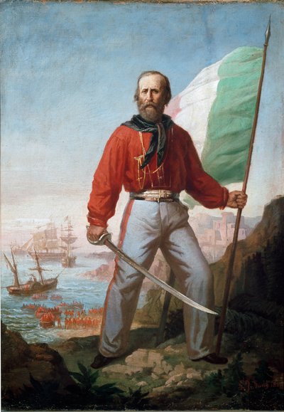 Retrato de Giuseppe Garibaldi em Marsala (óleo sobre tela) de Gerolamo Induno