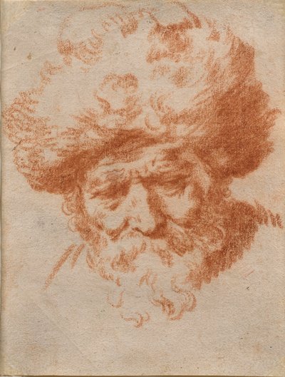 Uma Alegoria de Inverno: Cabeça de um Velho Vestindo um Boné de Pele de Gerrit Adriaensz (attr.to) Berckheyde