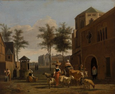 Uma vista de Colônia com as igrejas de Saint Gereon e Saint Pantaleon c 1670 de Gerrit Adriaensz Berckheyde