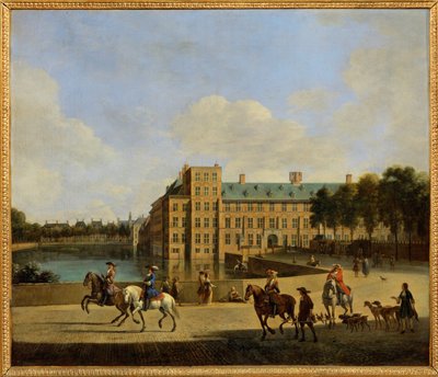 O Binnenhof no Vijver em Haia ... (pintura sobre tela) de Gerrit Adriaensz Berckheyde