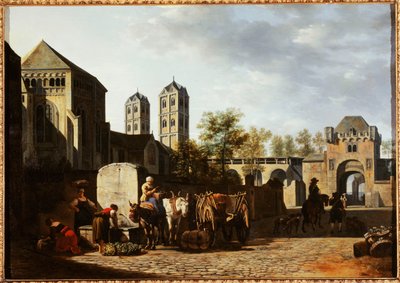Francês: Fontaine publique et église Saint-Géréon à Cologne de Gerrit Adriaenszoon Berckheyde