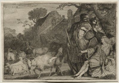 Um anjo prediz o nascimento do filho de Abraão, 1638. de Gerrit Claesz. Bleker