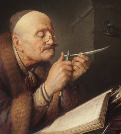 Académico a afiar a pena de Gerrit Dou
