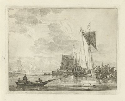 Navios em um cais Seascapes com navios (título da série) de Gerrit Groenewegen