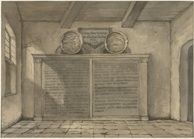 Duas bacias de cobre na igreja em Loosduinen de Gerrit Lamberts
