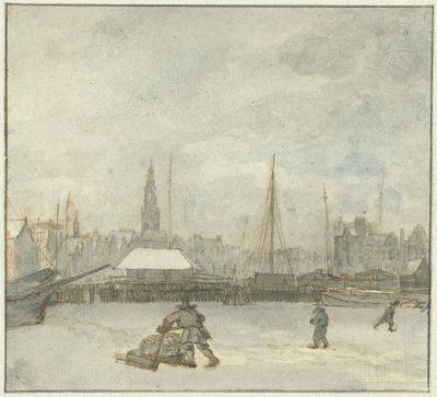 Vista de Inverno de Amesterdão de Gerrit Lamberts