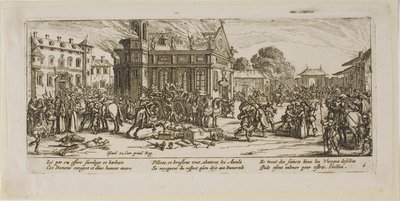 Destruição de um convento, placa 6 de As grandes misérias da guerra de Gerrit Lucasz van Schagen