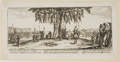 O enforcamento, prato onze de As grandes misérias da guerra de Gerrit Lucasz van Schagen