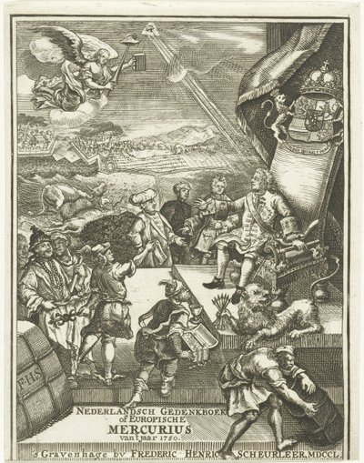 Página de título do Mercúrio Europeu de 1750 de Gerrit Sibersma (possibly)
