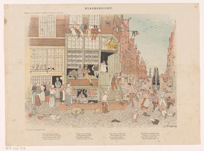 Cityscape (título original no objeto) de Gerrit Willem Dijsselhof