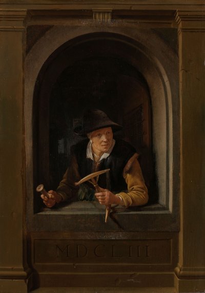 A mulher de um pescador de Gerrit or Gerard Dou