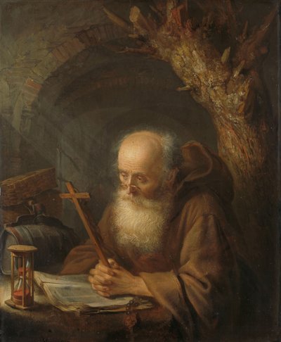 Um eremita de Gerrit or Gerard Dou