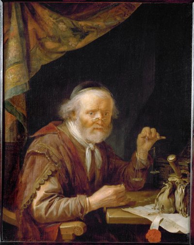 A balança de ouro ... de Gerrit or Gerard Dou