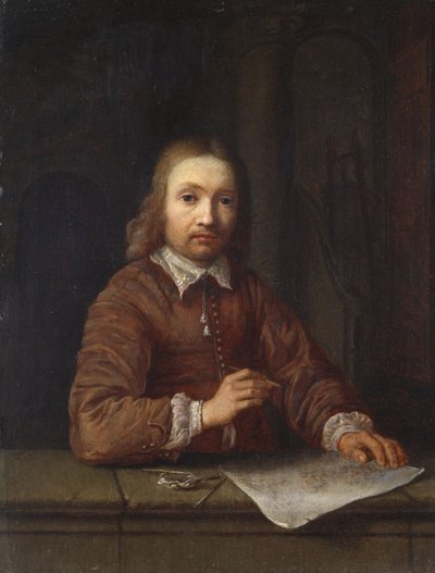 Auto-retrato (óleo no painel) de Gerrit Dou