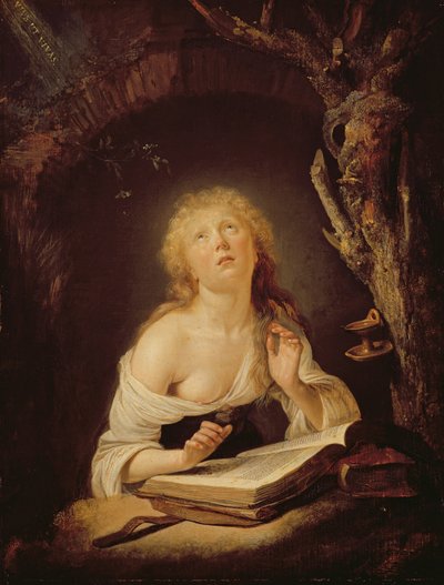 A Virgem Santa (óleo sobre painel de carvalho) de Gerrit Dou