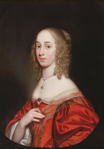 Um retrato de uma nobre, metade do comprimento, 1649 de Gerrit van Honthorst
