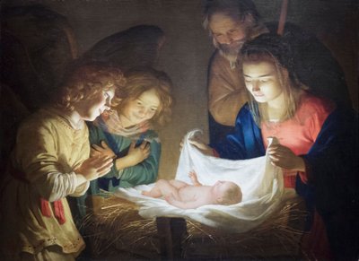 Adoração da Criança de Gerrit van Honthorst
