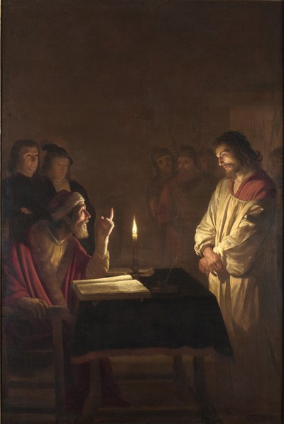 Cristo diante do Sumo Sacerdote, c. 1617 de Gerrit van Honthorst