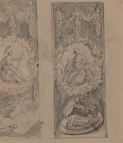 Motivos Decorativos com Guirlandas (verso) de Gerrit van Honthorst