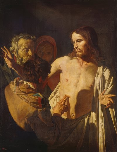 O incrédulo Thomas. Por volta de 1620 de Gerrit van Honthorst