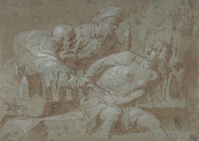 Susanna e os Anciãos, início do século XVII a meados do século XVII. de Gerrit van Honthorst