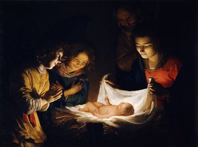 A Adoração do Menino Jesus, c. 1620 de Gerrit van Honthorst