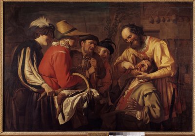 O puxador de dentes Pintura por Gerrit Van Honthorst (1590-1656) de Gerrit van Honthorst