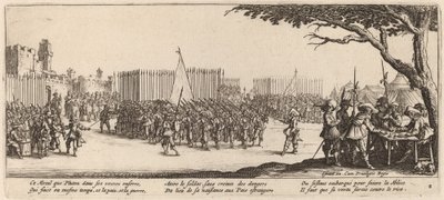 Recrutamento de tropas de Gerrit van Schagen after Jacques Callot