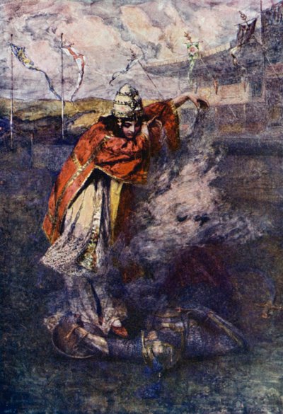 Duessa dissipou a Nuvem Encantada (cor litho) de Gertrude E. Demain (after) Hammond