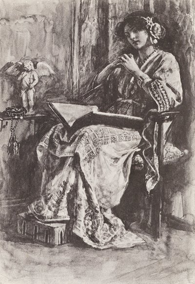 Ilustração para A história de Hereward, o campeão de Inglaterra (litografia) de Gertrude E. Demain (after) Hammond