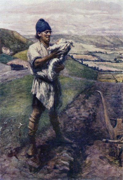 "Num campo sulcado, o lavrador encontrou-te" (cor litho) de Gertrude E. Demain (after) Hammond