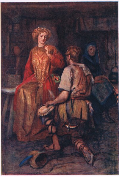 "Muitas vezes da floresta selvagem que trouxe, cujos lados empurravam vermelho sorridente!", Histórias da Rainha das Fadas publicadas por George Harrap and Company de Gertrude E. Demain (after) Hammond