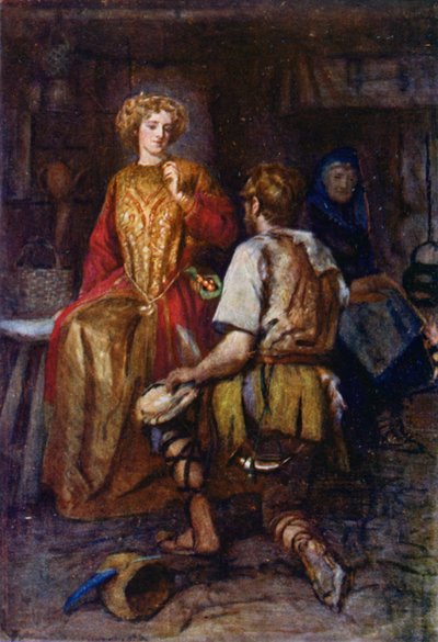 "Muitas vezes da floresta selvagem que trazia, cujos lados empurravam com o vermelho sorridente!" (cor litho) de Gertrude E. Demain (after) Hammond