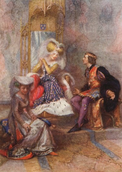 Shakespeare, Rei Henrique V (litografia a cores) de Gertrude E. Demain (after) Hammond