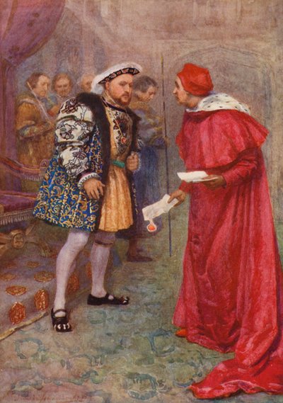 A peça de William Shakespeare: Henrique VIII (litografia a cores) de Gertrude E. Demain (after) Hammond