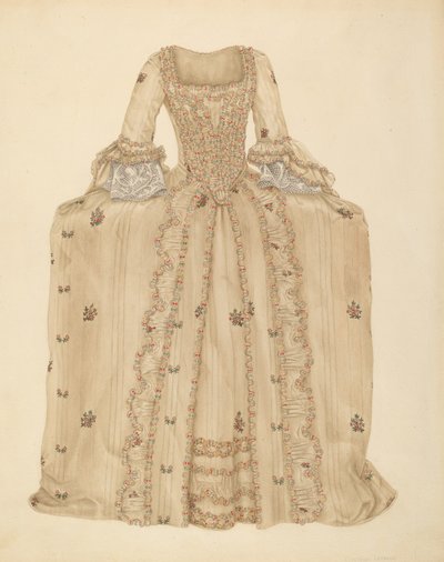 Vestido de seda brocado, c. 1939. de Gertrude Lemberg