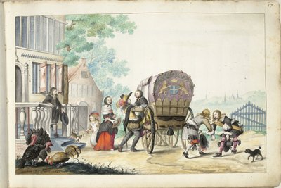 Chegada a uma casa de campo de Gesina ter Borch (signed by artist)