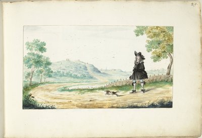Cavalheiro correndo em uma estrada rural de Gesina ter Borch (signed by artist)