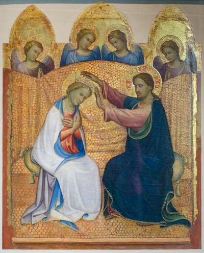 Coroação da Virgem com anjos, c.1404 (têmpera e folha de ouro sobre painel) de Gherardo Starnina