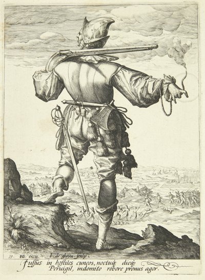 Um mosqueteiro visto por trás de Gheyn, Jacques II de