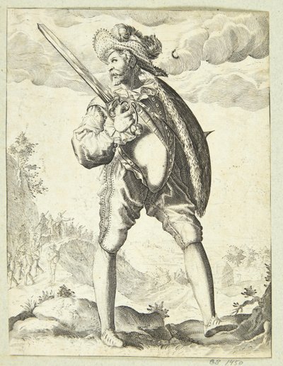 Soldado armado com espada e escudo de Gheyn, Jacques II de