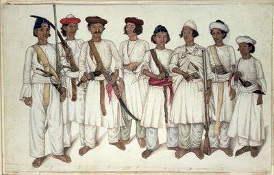 Oito Gurkhas, 1815 de Ghulam Ali Khan