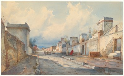 Vista de uma rua em Pompeia de Giacinto Gigante