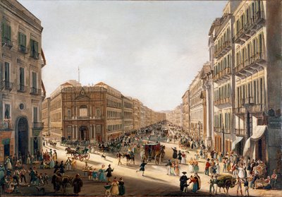 Vista da rua Toledo a Nápoles (Vista da rua Toledo em Nápoles) Pintura de Giacinto Gigante (1806-1876) Nápoles Museo Nazionale di San Martino de Giacinto Gigante